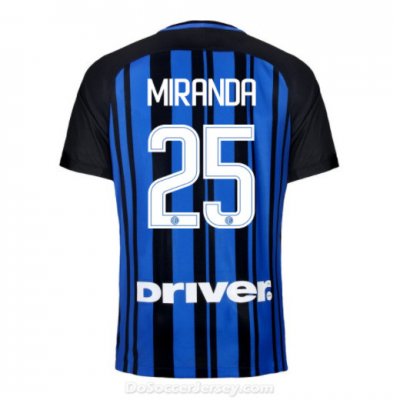 Inter Milan 2017/18 Home MIRANDA #25 Shirt Soccer Jersey