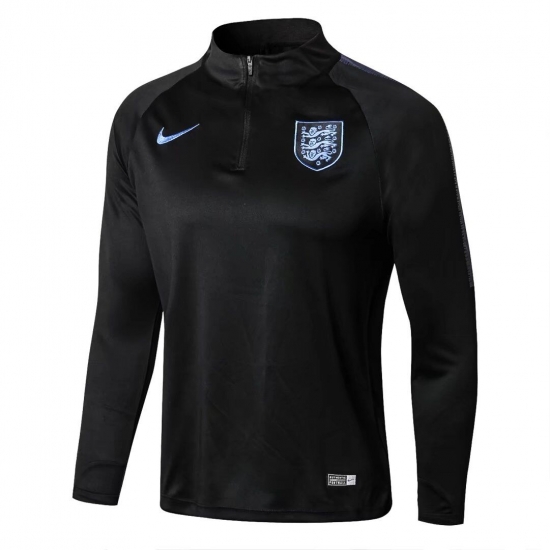 England 2018 World Cup Zipper Training Sweat Shirt Black - Click Image to Close