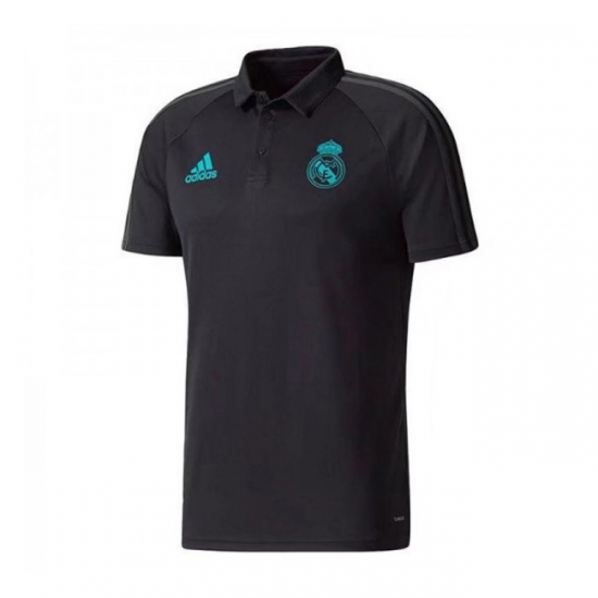 Real Madrid 2017/18 Black Polo Shirt - Click Image to Close