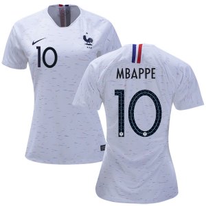 France 2018 World Cup KYLIAN MBAPPE 10 Women's Away Shirt Soccer Jersey