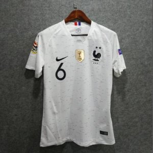France 2-Star 2018 Euro Qualifier Away Pogba 6 Shirt Soccer Jersey With All Badges