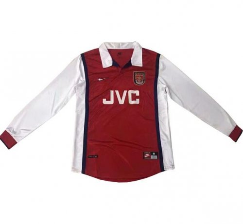 Arsenal 1998 Home Retro Shirt Long Sleeve Soccer Jersey