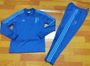 Palmeiras 2018/19 Blue V'Neck Training Suit (SweatShirt+Trouser)