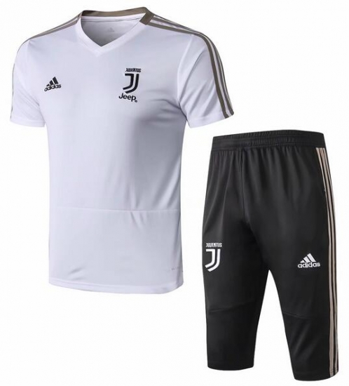 Juventus 2018/19 White Short Training Suit - Click Image to Close