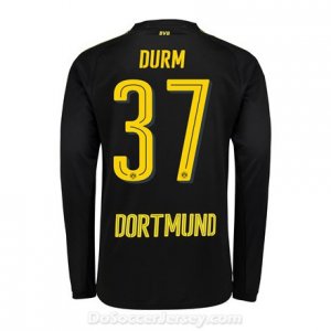 Borussia Dortmund 2017/18 Away Durm #37 Long Sleeve Soccer Shirt