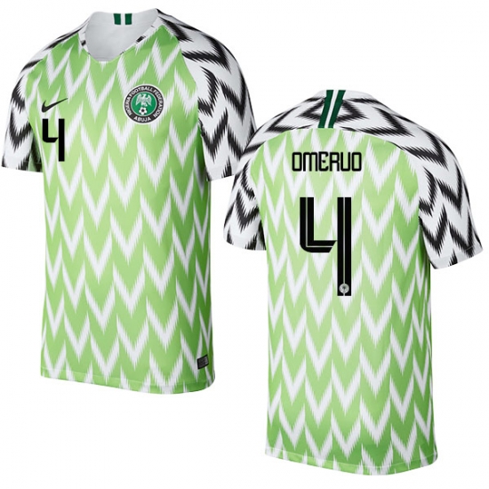 Nigeria Fifa World Cup 2018 Home Kenneth Omeruo 4 Shirt Soccer Jersey - Click Image to Close