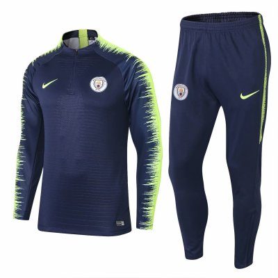 Manchester City 2018/19 Royal Blue Stripe Training Suit (Shirt+Trouser)