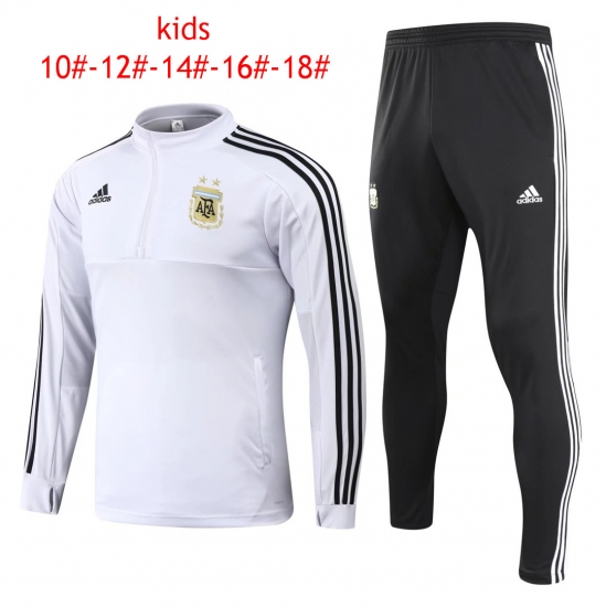Kids Argentina FIFA World Cup 2018 Training Suit Zipper White - Click Image to Close