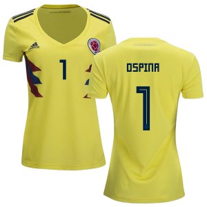 Colombia 2018 World Cup DAVID OSPINA 1 Women's Home Shirt Soccer Jersey