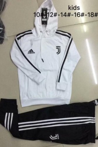 Kids Juventus 2018/19 White Hoodie Training Suit