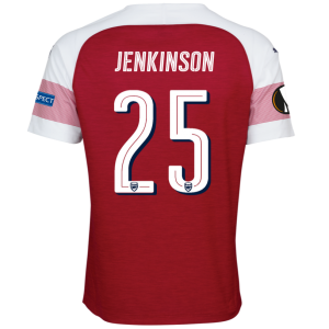 Arsenal 2018/19 Carl Jenkinson 25 UEFA Europa Home Shirt Soccer Jersey
