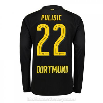 Borussia Dortmund 2017/18 Away Pulisic #22 Long Sleeve Soccer Shirt