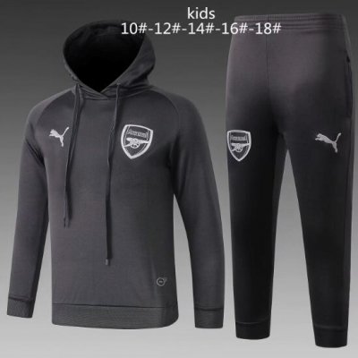 Kids Arsenal 2018/19 Grey Training Suit (Hoodie Sweatshirt+Pants)