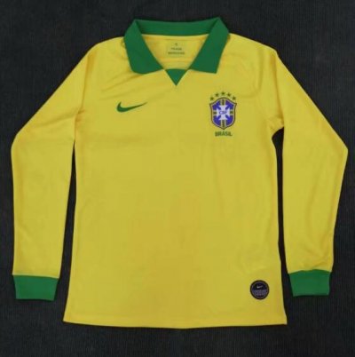 Brazil Copa America 2019 Home Long Sleeved Shirt Soccer Jersey