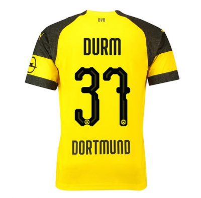 Borussia Dortmund 2018/19 Durm 37 Home Shirt Soccer Jersey