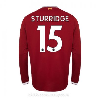 Liverpool 2017/18 Home Sturridge #15 Long Sleeved Shirt Soccer Jersey