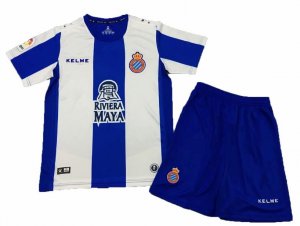 RCD Espanyol 2018/19 Home Kids Soccer Jersey Kit Children Shirt + Shorts