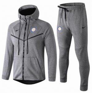 Inter Milan 2018/19 Grey Tech Fleece Training Suit (Hoodie Jacket+Trouser)