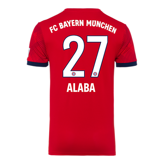 Bayern Munich 2018/19 Home 27 Alaba Shirt Soccer Jersey - Click Image to Close