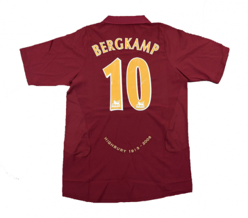 Arsenal 2005/2006 Home Retro #10 Bergkamp Shirt Soccer Jersey