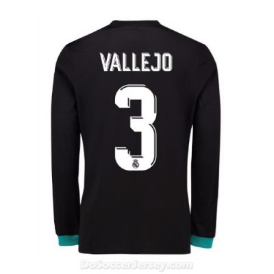 Real Madrid 2017/18 Away Vallejo #3 Long Sleeved Shirt Soccer Jersey