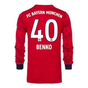 Bayern Munich 2018/19 Home 40 Benko Long Sleeve Shirt Soccer Jersey