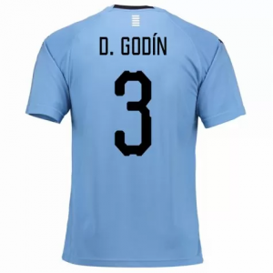 Uruguay 2018 World Cup Home D. Godin Shirt Soccer Jersey