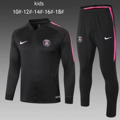 Kids PSG Jordan 2018/19 Black Jacket + Pants Training Suit