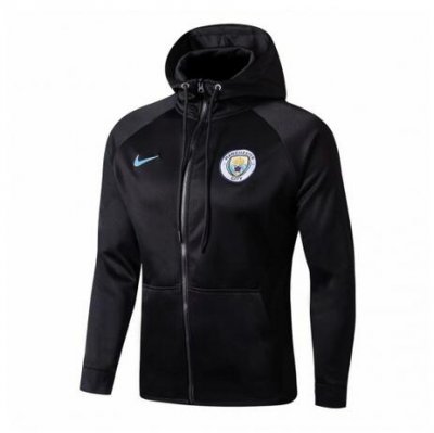 Manchester City 2017/18 Black Top Full Zip Hoody Jacket