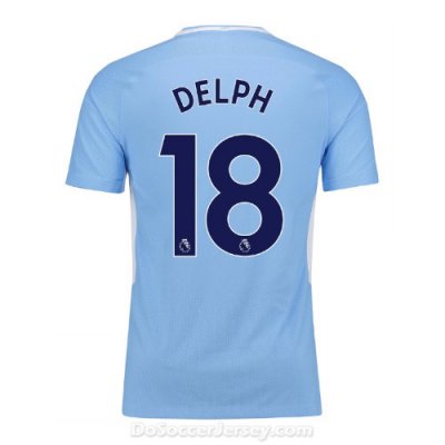 Manchester City 2017/18 Home Delph #18 Shirt Soccer Jersey