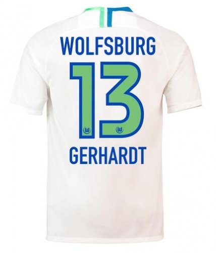 VfL Wolfsburg 2018/19 GERHARDT 13 Away Shirt Soccer Jersey