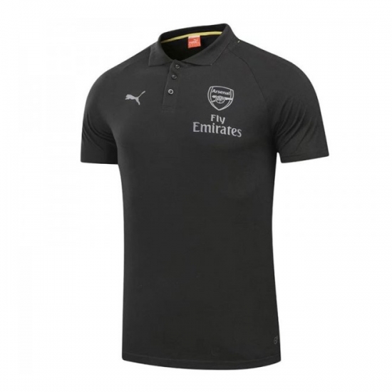 Arsenal 2017/18 Black Polo Shirt - Click Image to Close