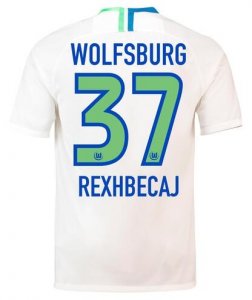 VfL Wolfsburg 2018/19 REXHBECAJ 37 Away Shirt Soccer Jersey