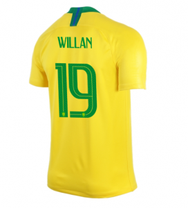 Brazil 2018 World Cup Home Willian Borges Shirt Soccer Jersey