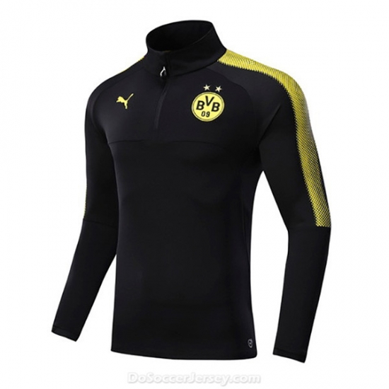 Borussia Dortmund 2017/18 Black Zipper Sweat Top Shirt - Click Image to Close