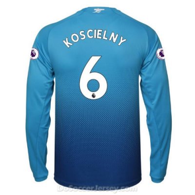 Arsenal 2017/18 Away KOSCIELNY #6 Long Sleeved Shirt Soccer Jersey