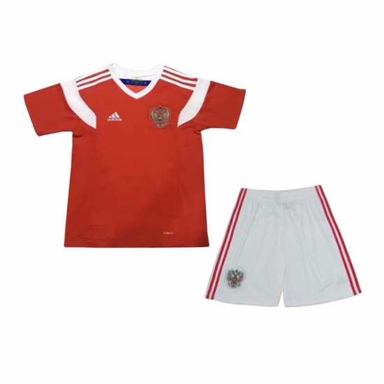 Russia 2018 FIFA World Cup Home Kids Soccer Kit Children Shirt And Shorts - Click Image to Close