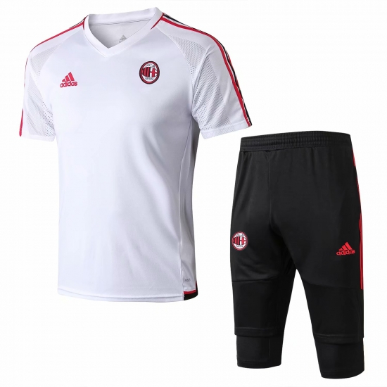 AC Milan White 2017/18 Short Training Suit - Click Image to Close