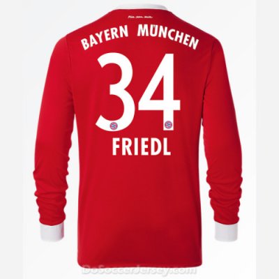 Bayern Munich 2017/18 Home Friedl #34 Long Sleeved Soccer Shirt