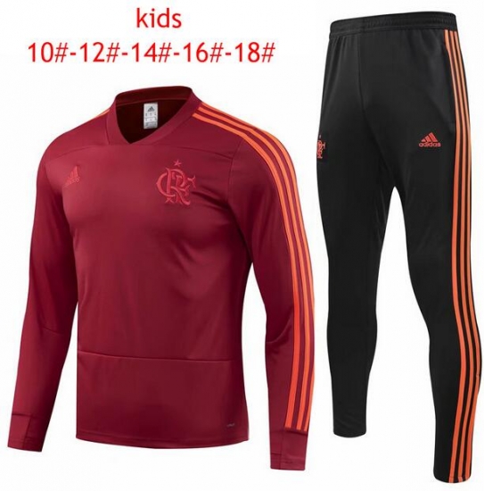 Kids Flamengo 2018/19 Training Suit (Red Sweat Shirt + Pants) - Click Image to Close