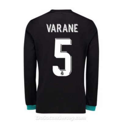 Real Madrid 2017/18 Away Varane #5 Long Sleeved Shirt Soccer Jersey