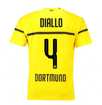 Borussia Dortmund 2018/19 Diallo 4 Cup Home Shirt Soccer Jersey