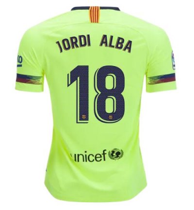 Barcelona 2018/19 Away Jordi Alba 18 Shirt Soccer Jersey