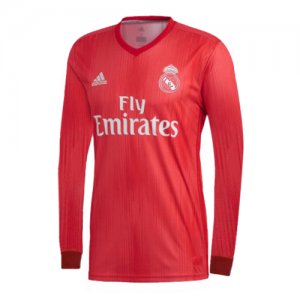 Real Madrid 2018/19 Long Sleeve Third Red Shirt Soccer Jersey