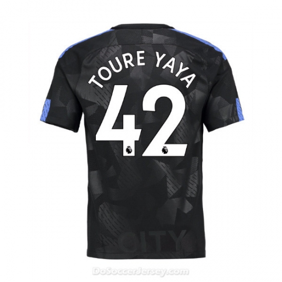 Manchester City 2017/18 Third Yaya Toure #42 Shirt Soccer Jersey - Click Image to Close