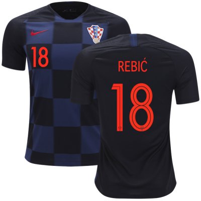 Croatia 2018 World Cup Away ANTE REBIC 18 Shirt Soccer Jersey