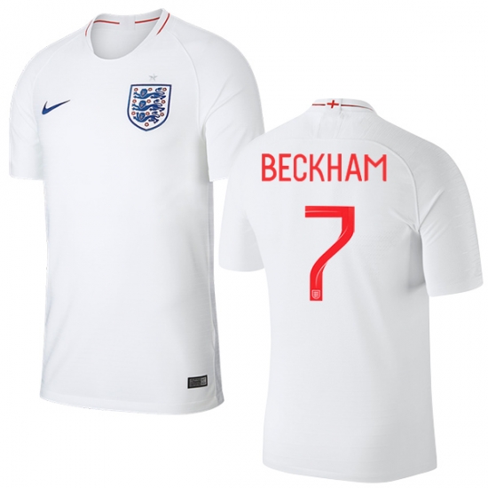 England 2018 FIFA World Cup DAVID BECKHAM 7 Home Shirt Soccer Jersey - Click Image to Close