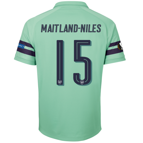 Arsenal 2018/19 Ainsley Maitland-Niles 15 UEFA Europa Third Shirt Soccer Jersey