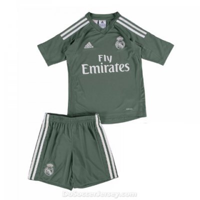 Real Madrid 2017/18 Home Kids Goalkeeper Kit Children Shirt And Shorts