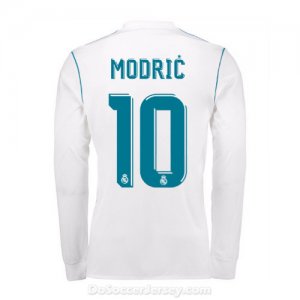 Real Madrid 2017/18 Home Modric #10 Long Sleeved Shirt Soccer Jersey